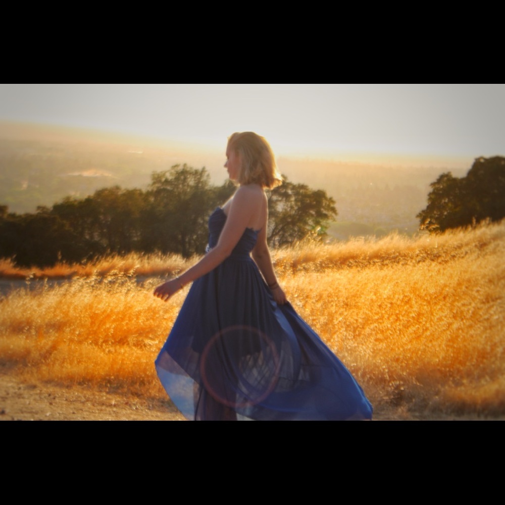 Blue high low dress